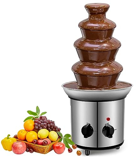 XCSCUK Fuente de Chocolate, Fuente de Fondue de Chocolate Comercial eléctrica, Adecuada para Dulces, Mantequilla