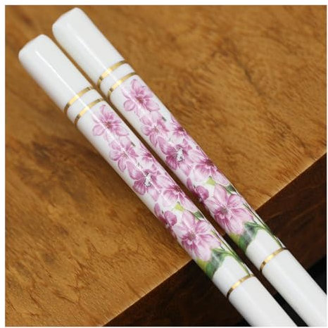 Set di bacchette cinesi in porcellana, confezione regalo, 10 paia di bacchette riutilizzabili lavabili in lavastoviglie, set regalo con motivo floreale, bacchette in ceramica di osso di alta qual