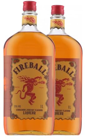 Licores Fireball Cinnamon & Whisky 1 L (Caja de 2 Botellas de 1 L)