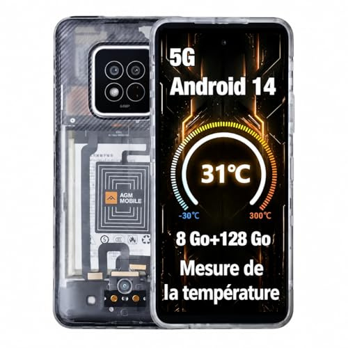 AGM X6 2026 Outdoor Handy 5G Smartphone mit Temperatursensor,IP68 & IP69K I MIL-STD-810H,5000mAh Akku,8+128GB,Unverwüstliches Smartphone,6,78'' FHD+ Display,50MP+16MP,Dual SIM/Gesichtserkennung | 8 + 128 GB | 6,78 Zoll | 5000 mAh | 50 MP + 16 MP | Dual SIM | Gesichtsentriegelung | Unzerstörbares Smartphone
