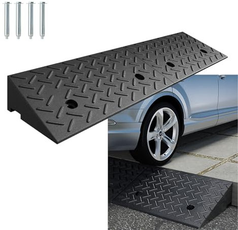 Hoiweqr Bordsteinrampe Gummi Plastik 10-15cm Höhe, Auffahrrampe Auffahrkeile Türschwellenrampe, Tragbare Auto Rampe, Rollstuhlrampe, Rampen Für Auto Rollstuhl Motorrad Bürgersteig(100x30x10cm)
