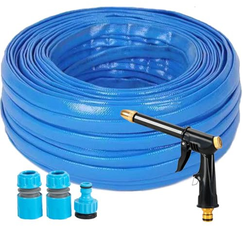 Garden Hose Pipe 5m, Hosepipes for Garden 16ft with Spray Gun,Flexible Water Hose with 3/4, 1/2 Connectors PVC Garden Hoses Magic Hoses Easy Storage Lawn & Garden Watering Equipment Hosepipe (5m)