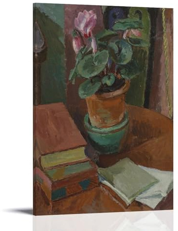 HAJIDEMA Vanessa Bell Impression sur toile Nature morte avec cyclamen 40 x 60 cm