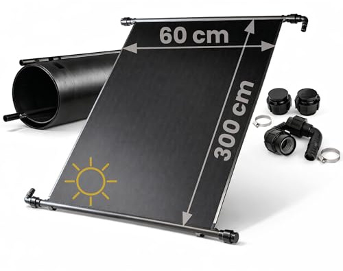 HAF – Solarkollektor als Poolheizung (2X 300x60cm) – Sonnenenergie für Gartenpool, Heizmatte um 20.000 Liter Wasser mit Solar 6°C zu erwärmen – ideale Solarheizung für Schwimmbad (Ohne Solarweiche)