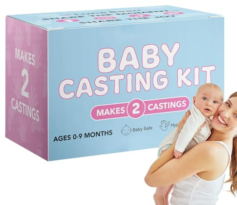 Generico Baby Keepsake Hand Casting Kit - Set Per Impronte In Gesso Manine Neonato,Stampo per Impronte con Memoria per Primo Compleanno o Natale – Ricordo Commemorativo