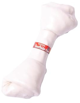 Premium Kauknochen für alle Hunde – Kalbshaut Kausnack zur Zahnpflege & Beschäftigung – Natürlich & fettarm (XS/7-10cm, Natur)