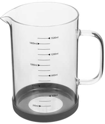 Mikikit Taza Medidora De Vidrio Portátil Con Asa Para Medir Líquidos Para Cocina y Uso Diario