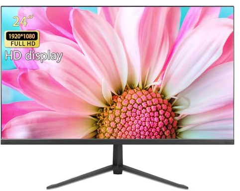 24 Inch HD 1920 * 1080 75Hz PC Monitor, 178° Wide Viewing angle Computer Monitor,Built-in Speakers,IPS Eye Care Technology, with HDMI & VGA & AV Port, VESA:75 * 75MM
