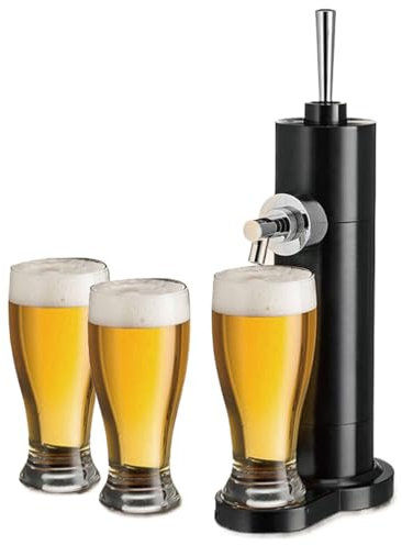 Beer Dispenser Draft System - Canned Beer Tap Foam Maker Converts Any Can Into Draft Perfect for Home Bars & Gatherings for Beer Lovers Sleek Black Design