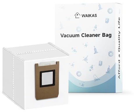 WAIKAS 6 Pièces Sac Aspirateur pour Eufy E28 Omni, E25 Omni, C28 Omni et E20 Robot Aspirateur - Sacs à Poussière Grande Capacité 3L, Jetables - Accessoires