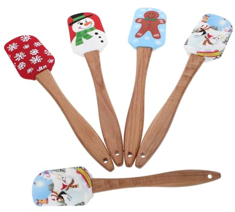 DECOMELODY 5 Pezzi Spatole in Silicone per Dolci Utensili da Cucina Multifunzionali per Mescolare e Raschiare Resistenti e Riutilizzabili Impugnatura Ergonomica per Uso Quotidiano