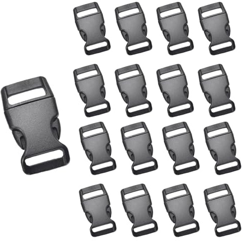 Cuixia 50 PCS Paracord Bracelet Buckles Clips, Quick Side Release Buckles Dual Adjustable No Sewing Clips Snaps for Crafting DIY Projects Outdoor Gear Straps Masks