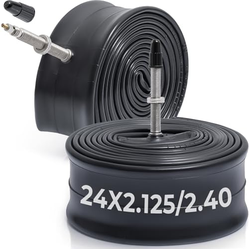 MetersGod 2Pcs Fahrradschlauch 24 Zoll 24x2.125/2.25/2.30/2.35/2.40 mit FV48mm Valve Presta-Ventil,57/62-507 Schlauch - Kompatibel mit Straßen/City-Bike/Mountainbike