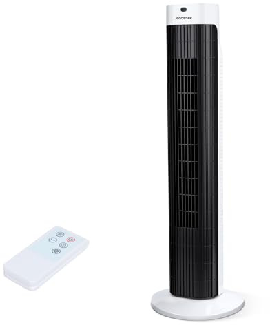 Aigostar Ventilador de Torre con Mando a Distancia, Oscilación 85°, Temporizador 7,5H, Ventilador Silencioso de 3 Velocidades y 3 Modos, para el Hogar, Estudio o Despacho, Vento