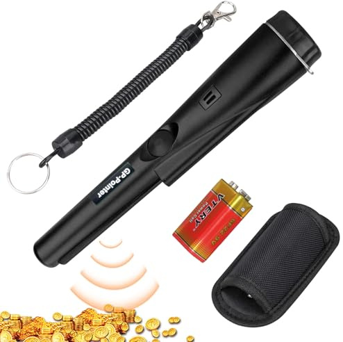 Frogetu Metal Detector,Impermeabile Pinpointer Metal Detector,Rilevatore di Metalli Portatile,Localizzatore Puntatore di Metallo,per Caccia di Oro Tesoro (Nero)