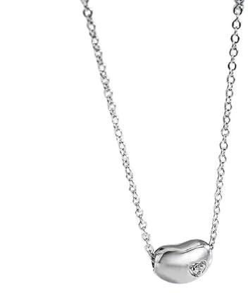 CCXXYGWJ Collana Girocollo in Argento Sterling 925 con ciondoli di Fagioli di Acacia, zirconi lucenti, Collana Regalo di Nozze