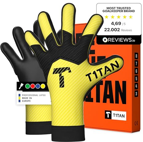 T1TAN Hobby Torwarthandschuhe Kinder AROX, Größe 3-8, 3-14+ Jahre, 3mm Dura Grip, Viele Farben, Torhüter Handschuhe für Jungen, Mädchen & Jugendliche, Fußball Torwarthandschuhe, Atmungsaktiv & Robust