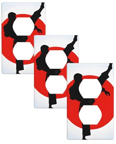 Taekwondo Design Print Light Switch Wall Plate Outlet Covers Standard Size 1-Gang 4.50 X 2.76 For Residential & Commercial Use