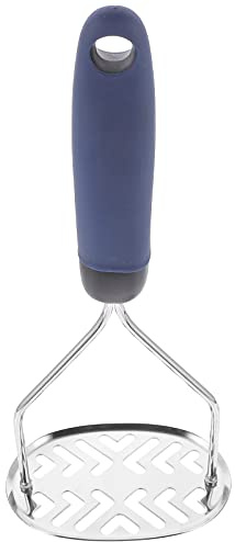 DECHOUS Presse-purée Manuel en Acier Inoxydable, Ustensile Cuisine pour Écraser Pommes de Terre et Légumes, Manche Antidérapant, Outil Compact et Facile à Nettoyer, Usage Domestique, 1
