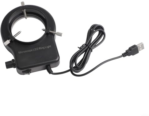 1 Pack Adjustable USB LED Ring Light Microscope Camera Illuminator 72 or 144 LEDs 6500K White Light for Optical Instruments Automation Equipment Stereo Monocular Microscopes(72LED)