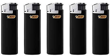 Bic J38 - Mecheros electrónicos (20 unidades), color negro y plateado