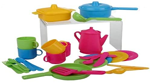 Haberkorn 30 TLG Küchenset für Spielküche Töpfe Kinderservice Besteck