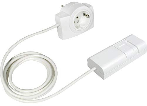 EHMANN 2160x0709 09 Schnurdimmer T21.07 weiß mit Zwischenstecker, Plug&Play, Phasenanschnitt, 230V, 50Hz, Leistung: LED 3-35W, 7-110W/VA