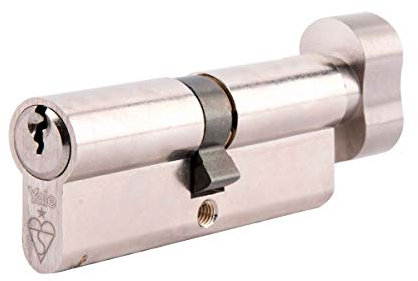 Yale PKMT3030-NP - KM Superior 1 Star Euro Cylinder Lock - Thumb Turn - 30/30 (70mm) / 30:10:30 - Nickel Finish - High Security - 2 Cylinders