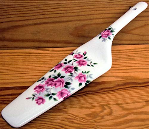 Rosalie Pink Roses Cake Server Fine Bone China Cake Slice Cake Pie Server Hand Decorated in the UK