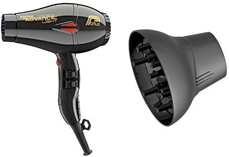 Parlux Haartrockner Advance Light Ceramic und Ion, Schwarz + Softstyler