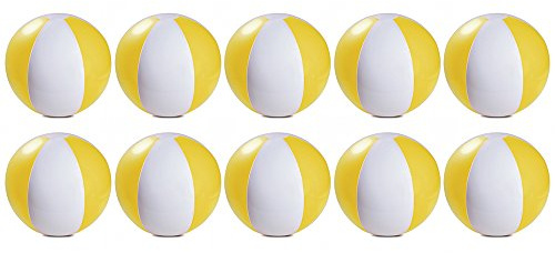 eBuyGB Pack of 10 Inflatable Colour Ball - Beach Pool Game, 22 cm/9