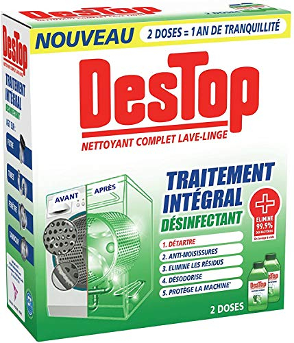Destop Nettoyant complet lave-linge traitement intégral - Les 2 flacons de 250 ml