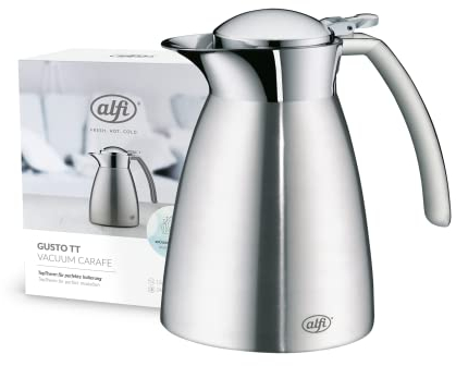 alfi GUSTO TT 0,4 l, pichet isotherme en inox, couvercle posé, maintient 12 h chaud, 24 h froid, pichet isotherme durable, idéal comme cafetière, théière, lavable au lave-vaisselle, exempt de BPA
