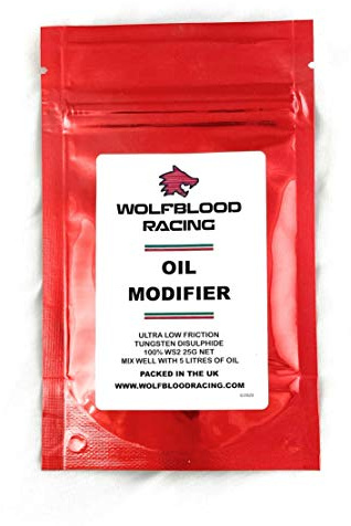 Wolfblood Racing Ölmodifikator Reibungsreduzierer, Pulver-Additiv, 25 g Packung, behandelt 5 Liter Motor- oder Getriebeöl
