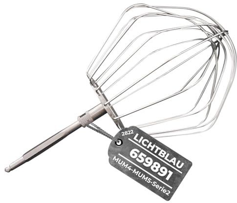 LICHTBLAU Frusta in metallo 00659891 per robot da cucina Bosch I Altezza regolabile I Adatto per MUM4 e MUM5 I Frusta I Accessori per robot da cucina Bosch 659891