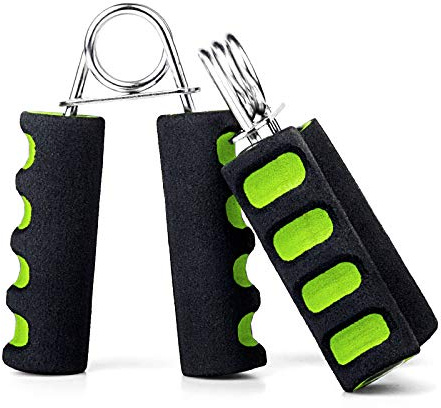 WooZuu 2-pack handgrepp stärkare, skum handgripare tränare finger handled underarm styrketränare muskelbyggare (svart/grön)