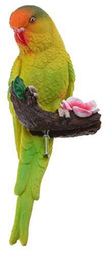 Tubayia Harz Papagei Modell Dekofigur Vogelfigur Hängende Ornament Garten Dekoration (Grün)