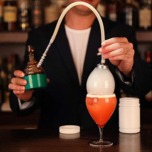 GaoYunQin Portable Pistolet a Fumoir Alimentaire Spray d'eau a Bulles Infuseur de Fumée, pour Les Boissons Cocktails Cuisine de Bar, Intérieur Extérieur Cadeau D'accessoires Gourmands