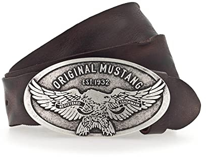 MUSTANG Leder Gürtel Classic Leather Belt W110 Dark Brown braun
