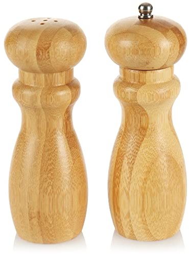 COM-FOUR® 2 pièces Ensemble de shaker à épices, salière et moulin à poivre | moulin à sel et à poivre au design classique - accessoires de cuisine