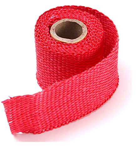GSXLZ Hitzeschutzband 2 stücke 1,5m Auto Motorrad auspuff wrap rohre Header wärmeisolierung rollenband Turbo wärmeabgas thermische wickelband universal 312 (Color : Red)