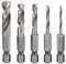 Saipor 5 Stück 1/4 Schnellwechsel Sechskantschaft Metallbohrer Kurzer Bohrer Satz HSS M2 für Winkelaufsatz und Verwendung in Enge Räume, 3/32, 1/8, 3/16, 1/4, 5/16 Zoll