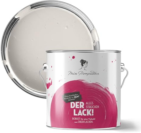 MissPompadour Möbellack Beige mit Kaschmir 2,5 L, wasserbasiert | Seidenmatt, Made in Germany, einfache Verarbeitung ohne schleifen, hochdeckend, tropfarm, gleichmäßiges Ergebnis