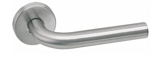 AZERODESIGN - Juego de Manilla con Placa Larga OASIS - 4,5x24,5 cm - Largo Manija de 13,5 cm - Resistente al Desgaste y la Oxidación - Fácil Instalación - Material de Acero Inoxidable 18/8 AISI 304