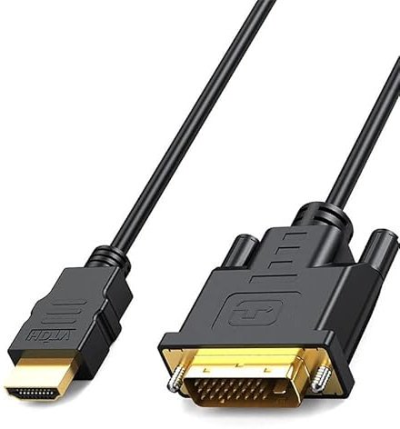 NAERSI Cavo da HDMI a DVI ultra sottile, DVI a HDMI cavo bidirezionale flessibile e iper slim 24+1 maschio a HDMI maschio supporto cavo 1080P Full HD 1M
