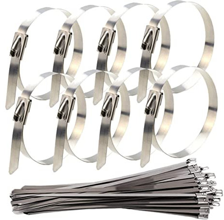 YARNOW 30pcs Stainless Steel Tie Cable Ties Heavy Duty Reusable Self-locking for Ship Wire Home Automotive