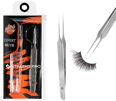 STALEKS PRO Professionelle Wimpernzange für Wimpernverlängerung zum Trennen natürlicher Wimpern Edelstahl Expert 40/10