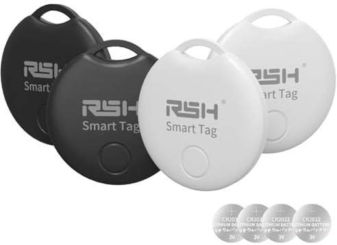 RSH Key Finder Smart Tracker Luggage Bluetooth Tracker,Smart Tag Works with Apple Find My, Smart Key Finder Locator for Bags,Wallet Tracker,Tracking Tag Locator or Tracking for Keys(iOS only)
