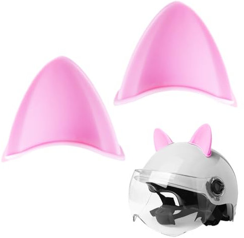 MEYINGOU Helm-Verzierungen Ohren Helmzubehör 2 Stück Katzenohren Helmdekoration for Ski-, Motorrad-, Snowboard-Helm, Silikon-Helm-Ohren, Helm-Zubehör(Pink)