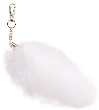 Nocyclonic Fuchsschwanz Anhänger etwa 20CM Extra Groß Schlüsselring Tasche Schlüsselketten Anhänger Weich Flaumig Fell Schwanz Keychain Zusätze AutoHandtasche Dekoration (D)